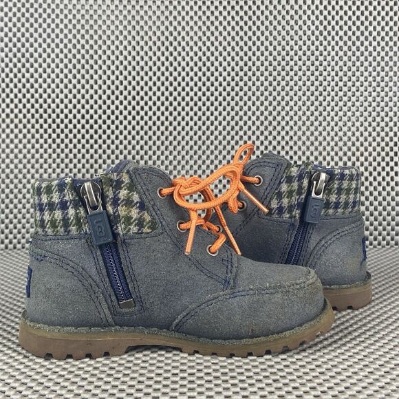 UGG Boots Kids Toddler Size 7 Blue Zipper Lace Up Winter - Picture 3 of 11